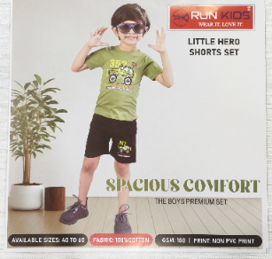 Runkids Little hero shorts set