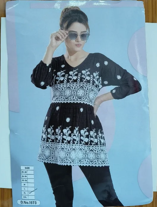 Embroidered Short Kurti For Women