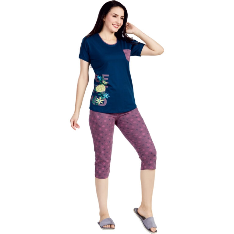 Ladies Printed Pyjama 34 Set (Pocket)
